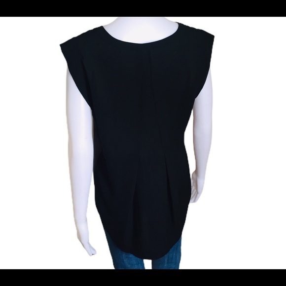 PLEIONE (Anthropologie) Bailey Blouse/Top With Cap Sleeves Black Size Small - Picture 4 of 11